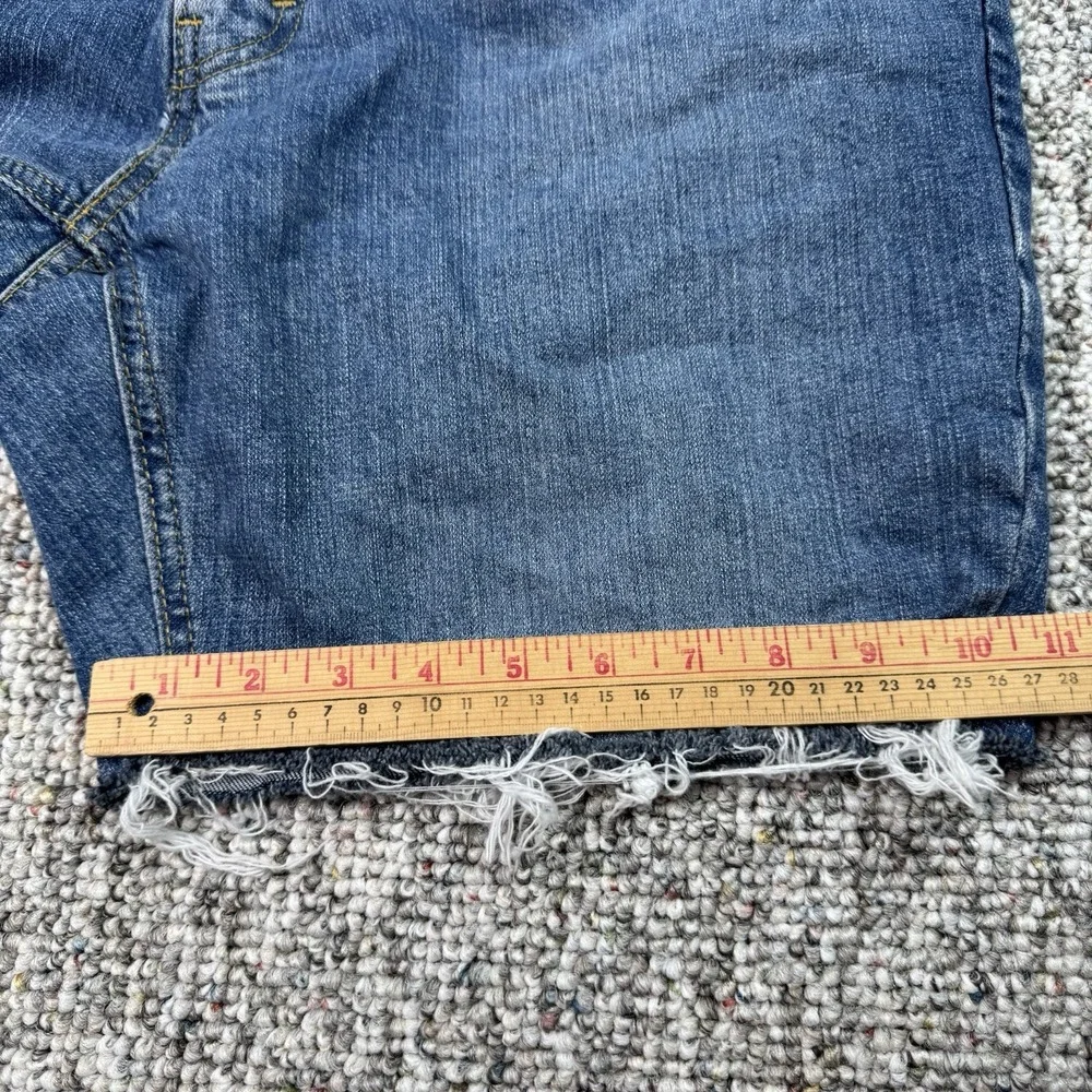 Levis Signature Jean Shorts Mens 38 Jorts Athletic Cut Off Blue Denim Frayed